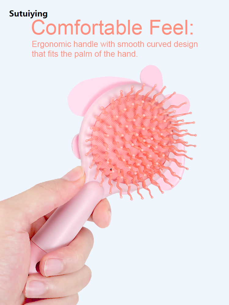 Sutuiying Cute Cartoon Mini Pocket Portable Comb Salon Styling Hairbrush Massager Luxury Hair Comb Fashion Styling Hair Comb Brush Health Tools