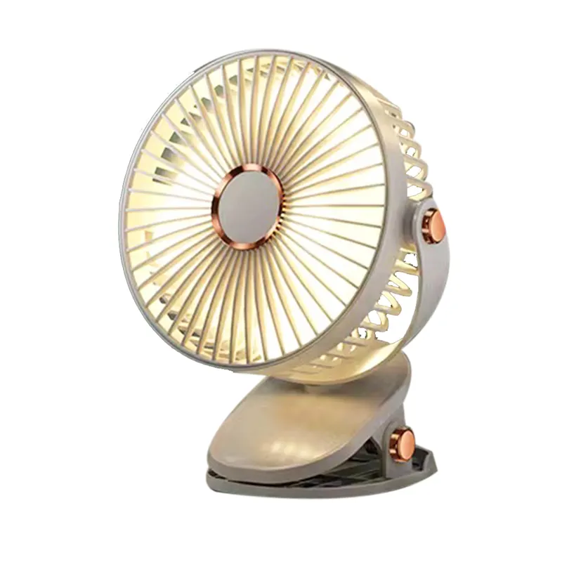6 Inches Clip Fan 1200mAh USB Rechargeable Strong Wind Power Mini Silent Convenient Desktop Office Fan, Easy Install White