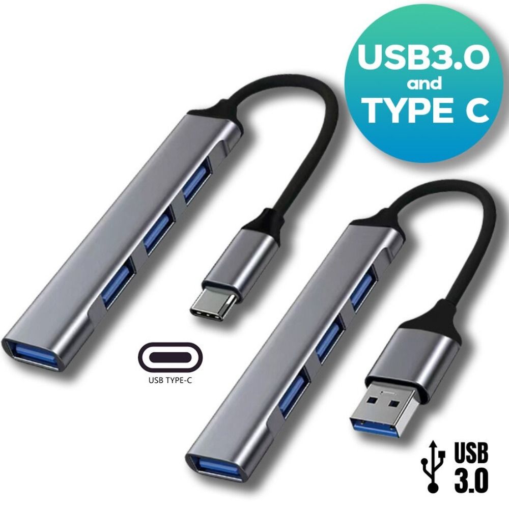 Universal 4 IN 1 USB-C HUB High Speed Laptop PC Type-C Splitter Aluminium Alloy USB 3.0 Docking Station Mouse