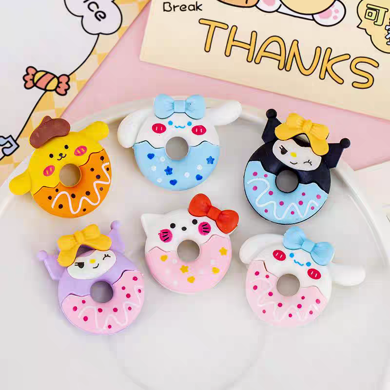 RHS Online 2PCS Sanrio Cute Donut Pencil Erasers for Artist Drawing Painting Sketching Drafting