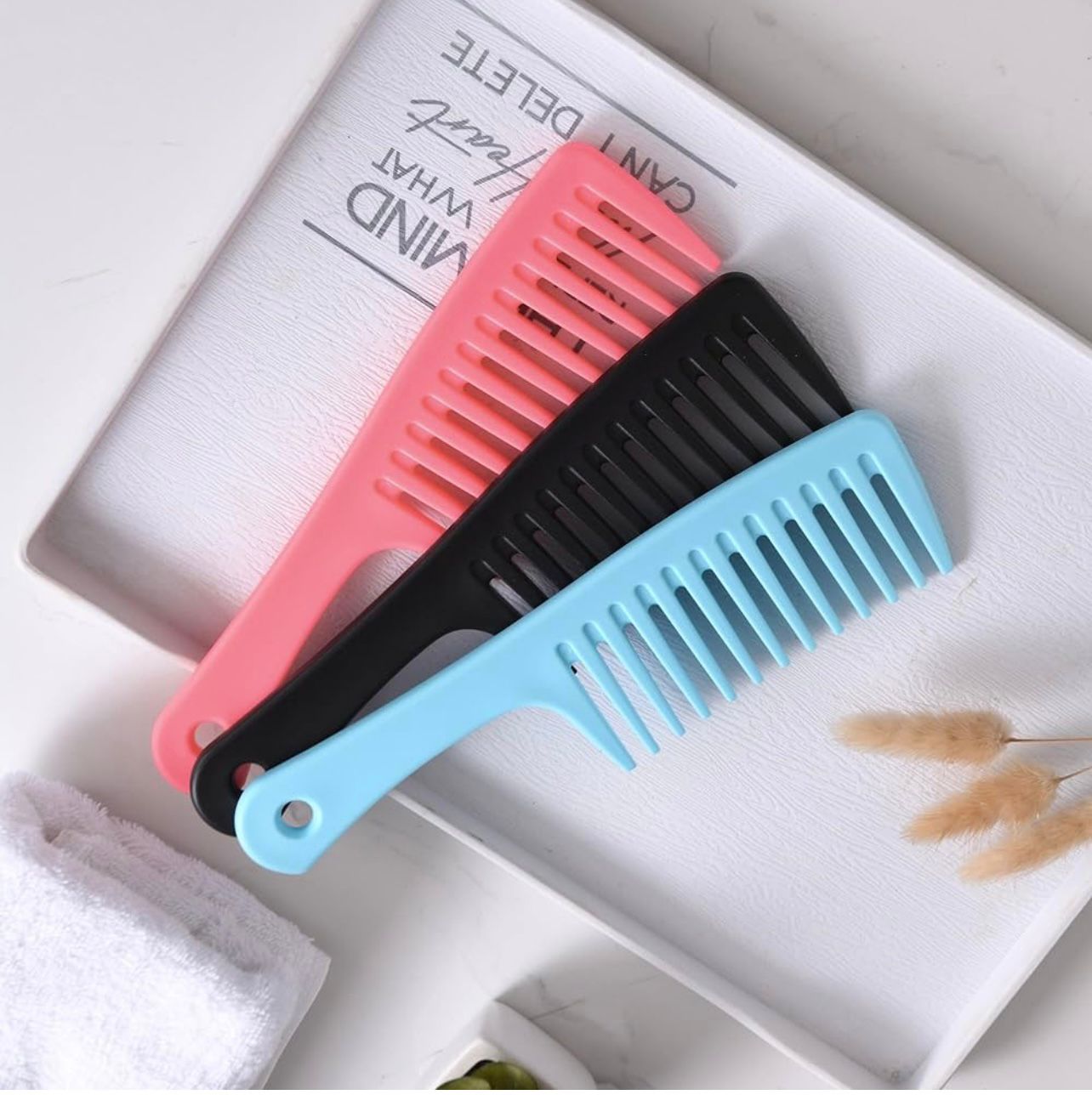 4 Pcs Wide Tooth Comb and Large Hair Detangling Comb