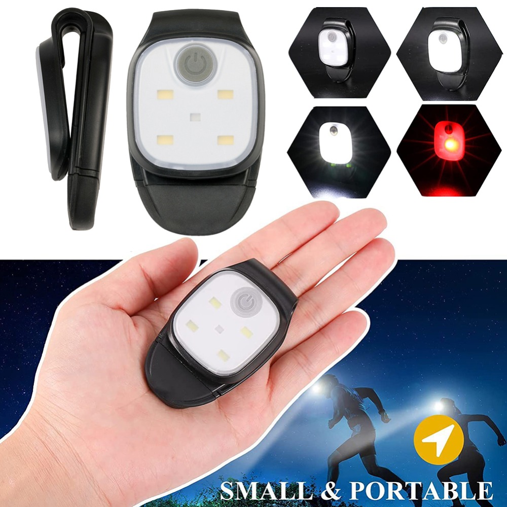 Running Rechargeable Safety Warning LED Clip Flashlight 4 Lighting Modes Cap lamp Clip lamp