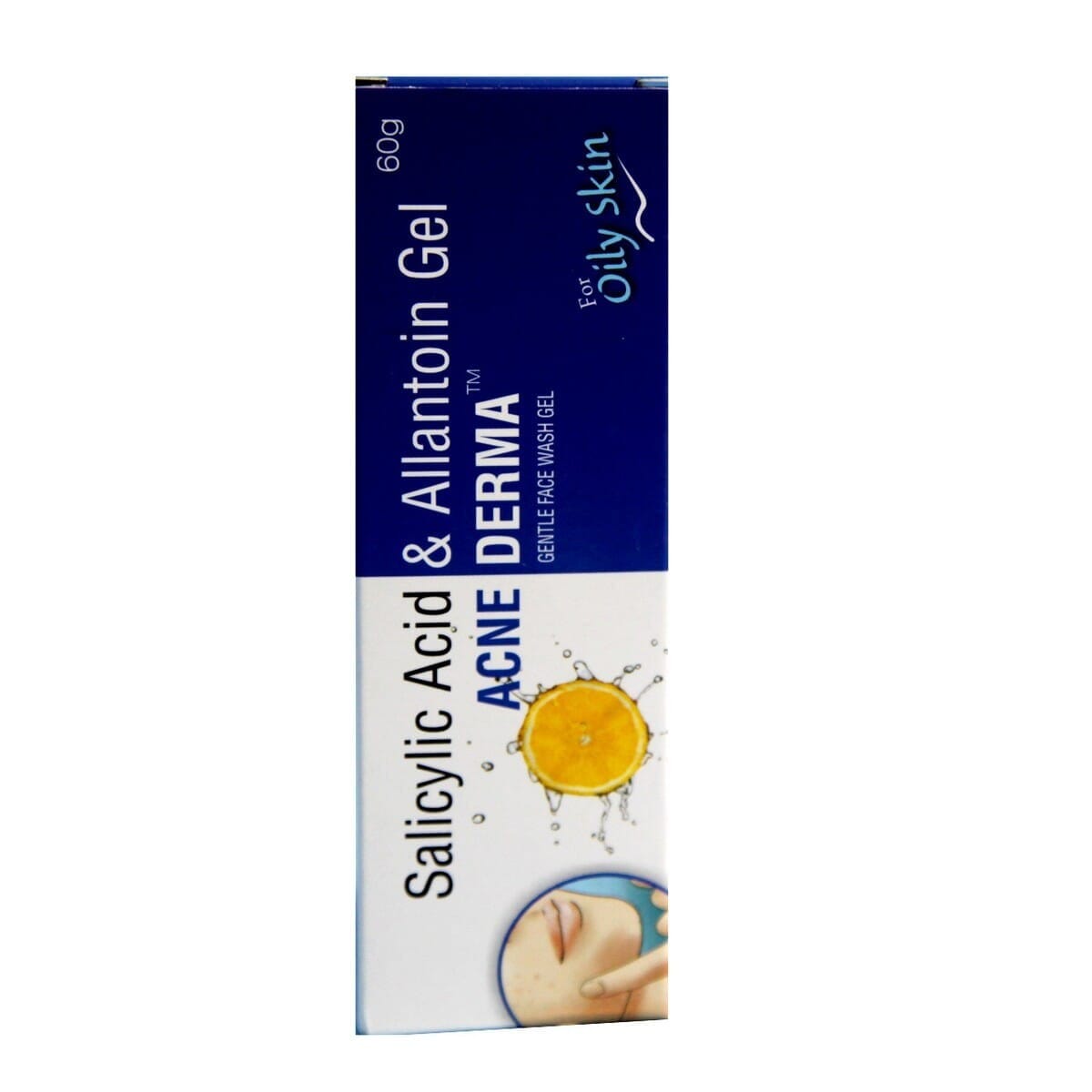 Acne Derma Gentle Face Wash Gel, Salicylic acid and Allantoin Gel-60g