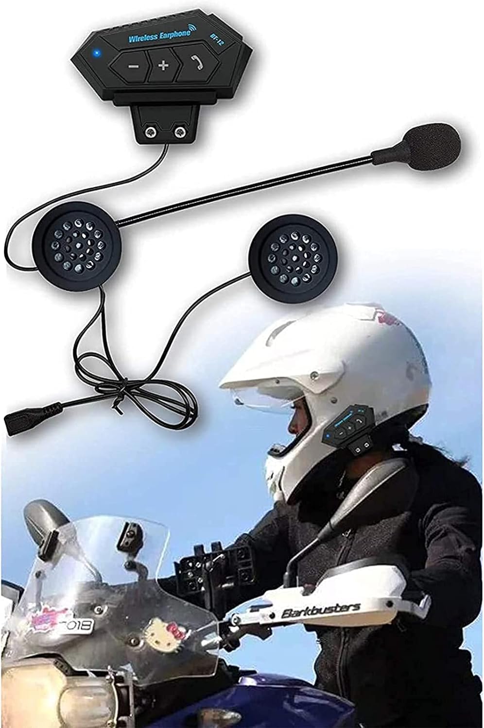 Bluetooth Motorcycle Helmet Full Face Modular Flip Up Motorbike Helmet Built-in Headset speakers Intercom Bike Helmet DOT Approved for Men Women Matt black,Gold lens,XXL 61~62cm