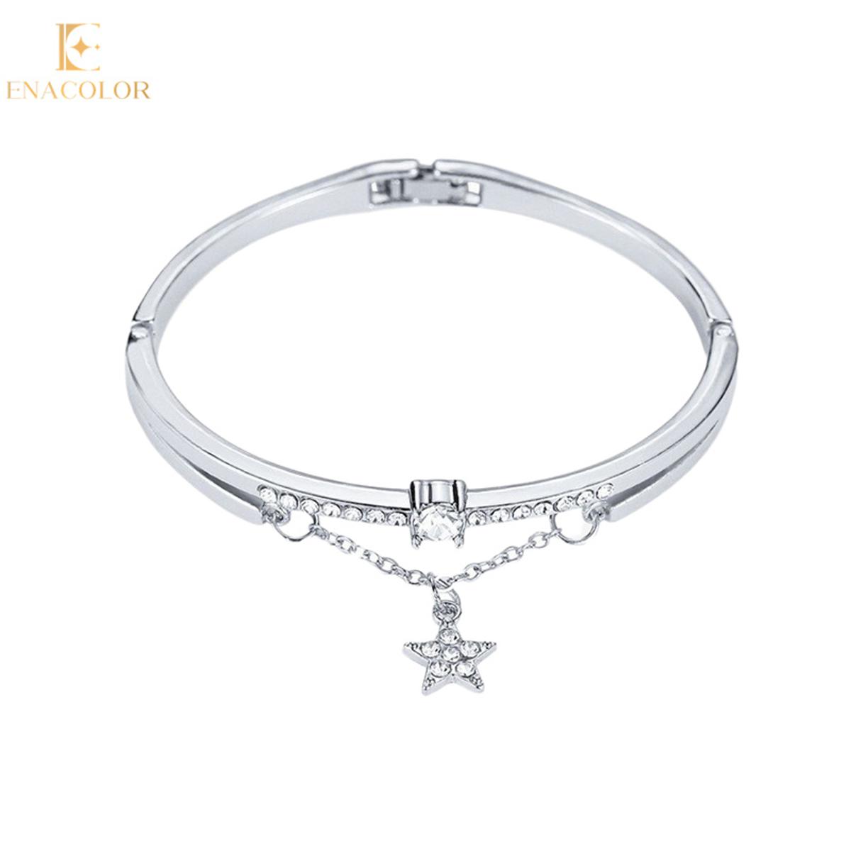 Star Crystal Charm Bangle Bracelet Girl Gift