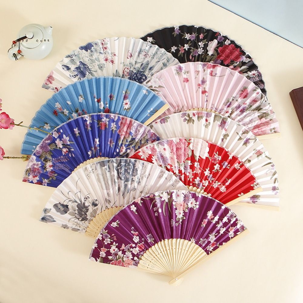 High Quality Chinese Style Antique Folding Fan Photography Props Portable Ink Folding Fan Classical Ancient Hand Fan