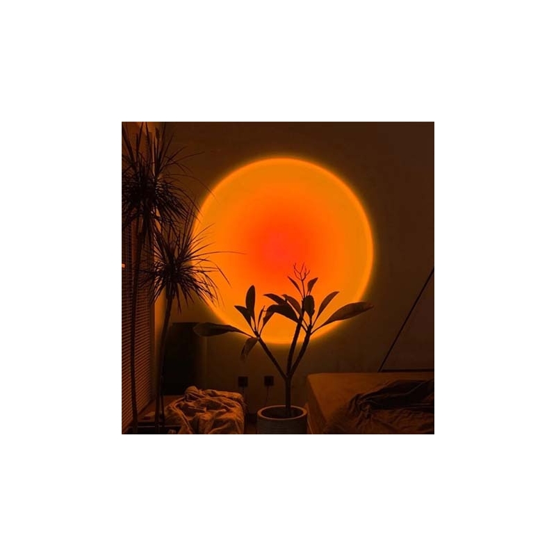Sunset Lamp Light Lamp Rainbow Floor Lamp Sun Never Sets Projection Night Light With Stand USB Charging Wall Decoration Light