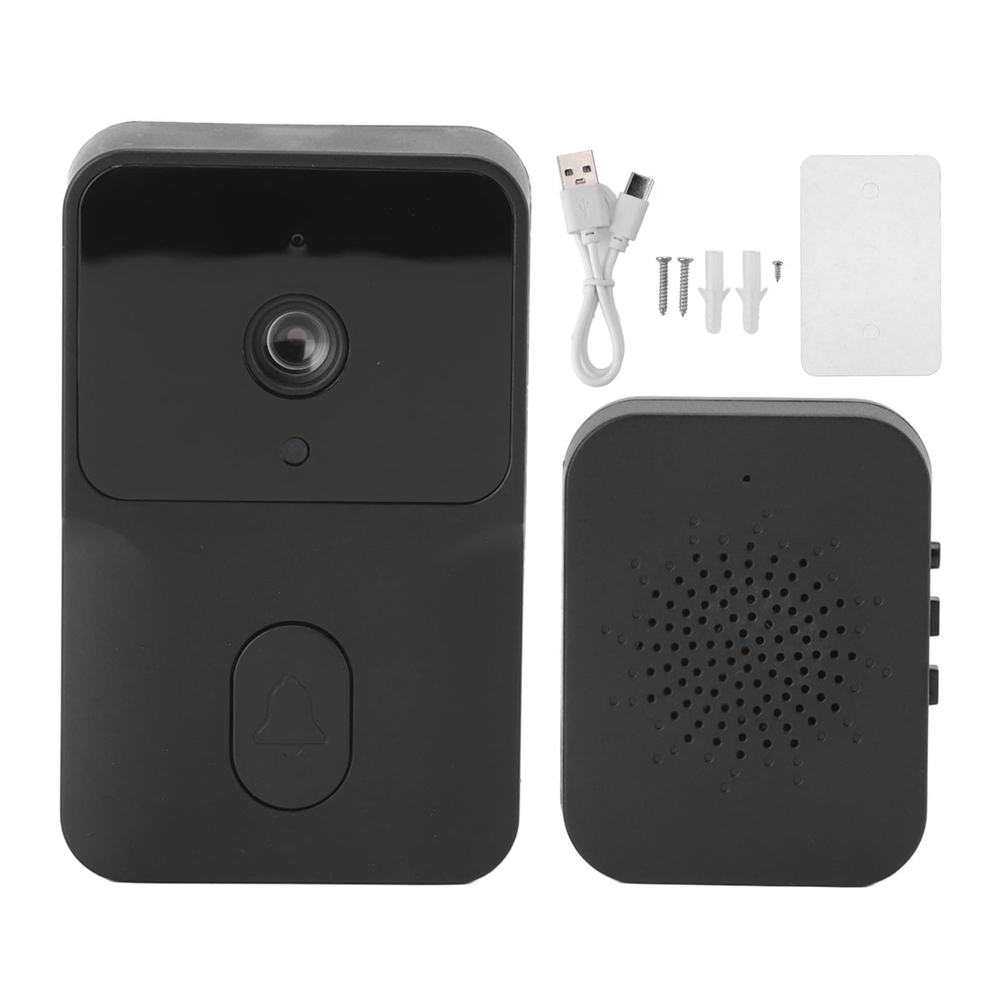 ARELENE Tuya Smart Doorbell with HD Night Vision WIFI 2-Way Intercom Real-Time Viewing for Home Security System Black