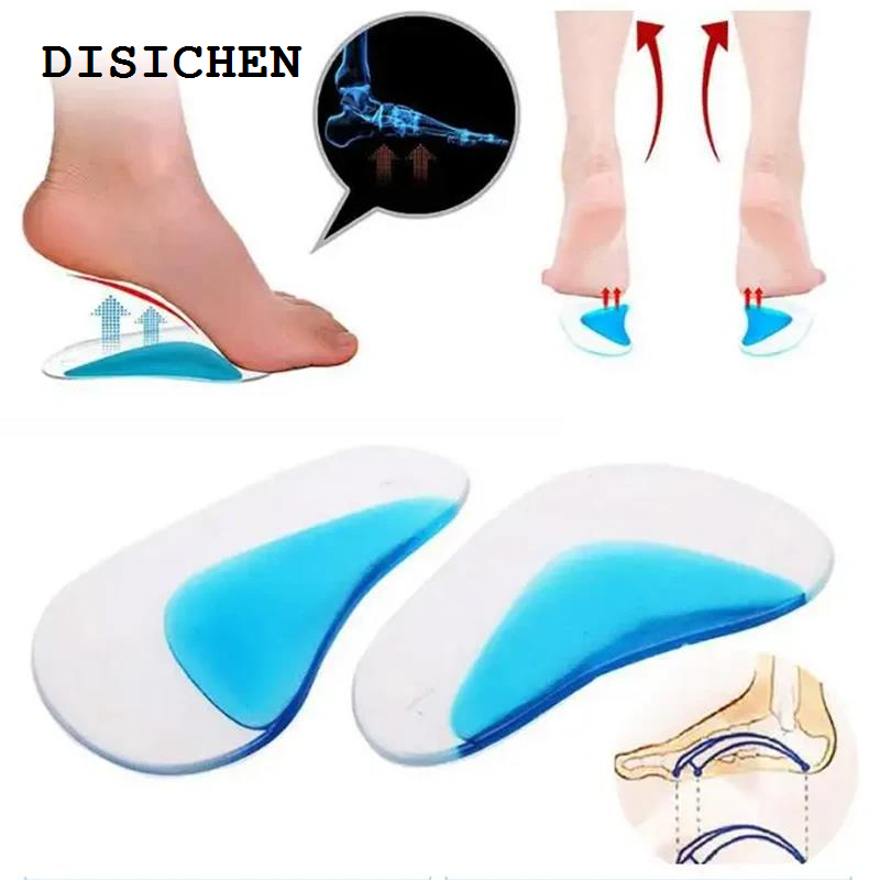 DISICHEN Foot Care Tools Silicone Orthopedic Insoles Flat Foot Arch Support Insert Corrector Shoe Cushion Plantar Fasciitis Pad