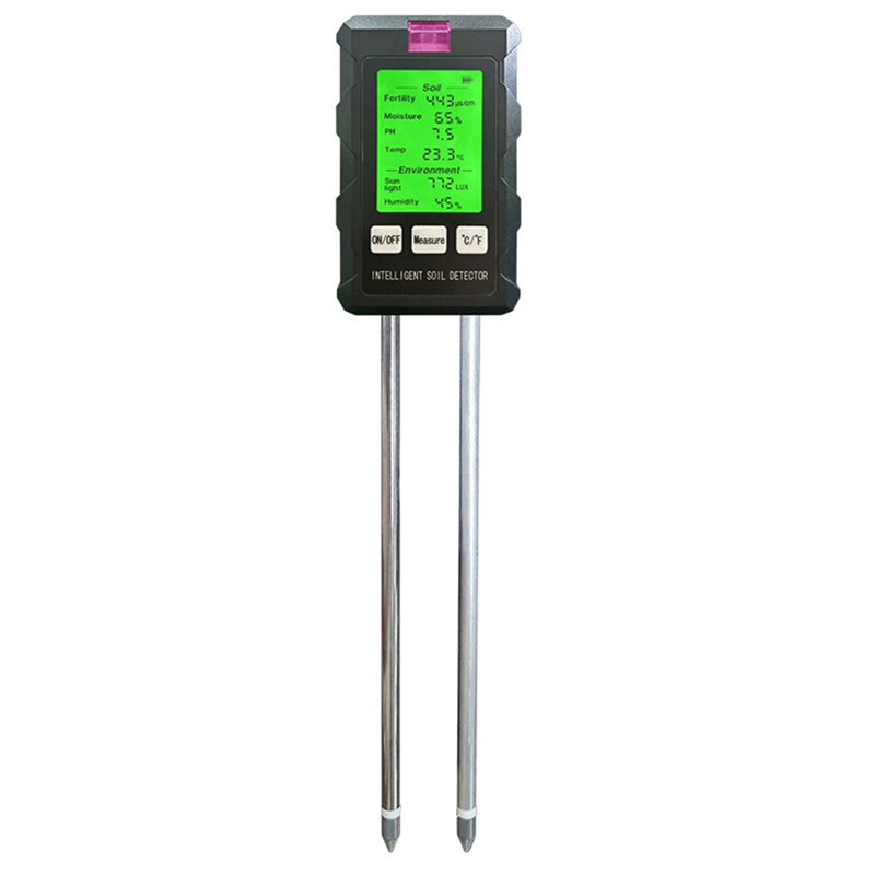6 in 1 Soil PH Meter Tester Soil Tester PH Moisture Meter Temperature Sunlight Intensity Measurement Soil Acidity Test