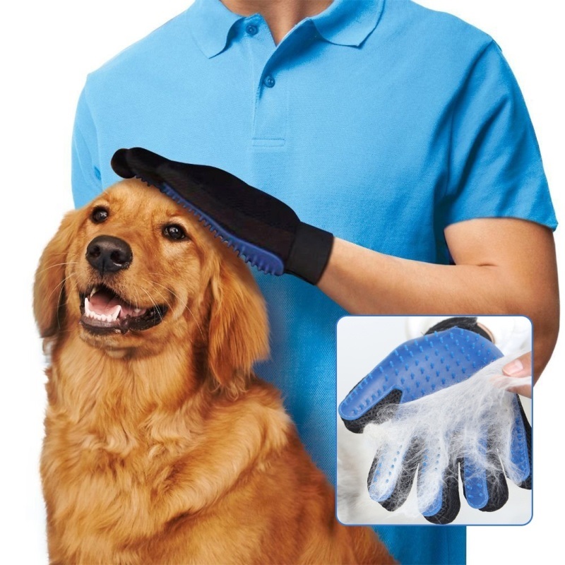 Pet Grooming Glove for Cats & Dogs - 5-Finger Silicone Deshedding Brush for Bath, Massage & Hair Removal | Gentle Cleaning Glove for Shedding Control & Pet Care