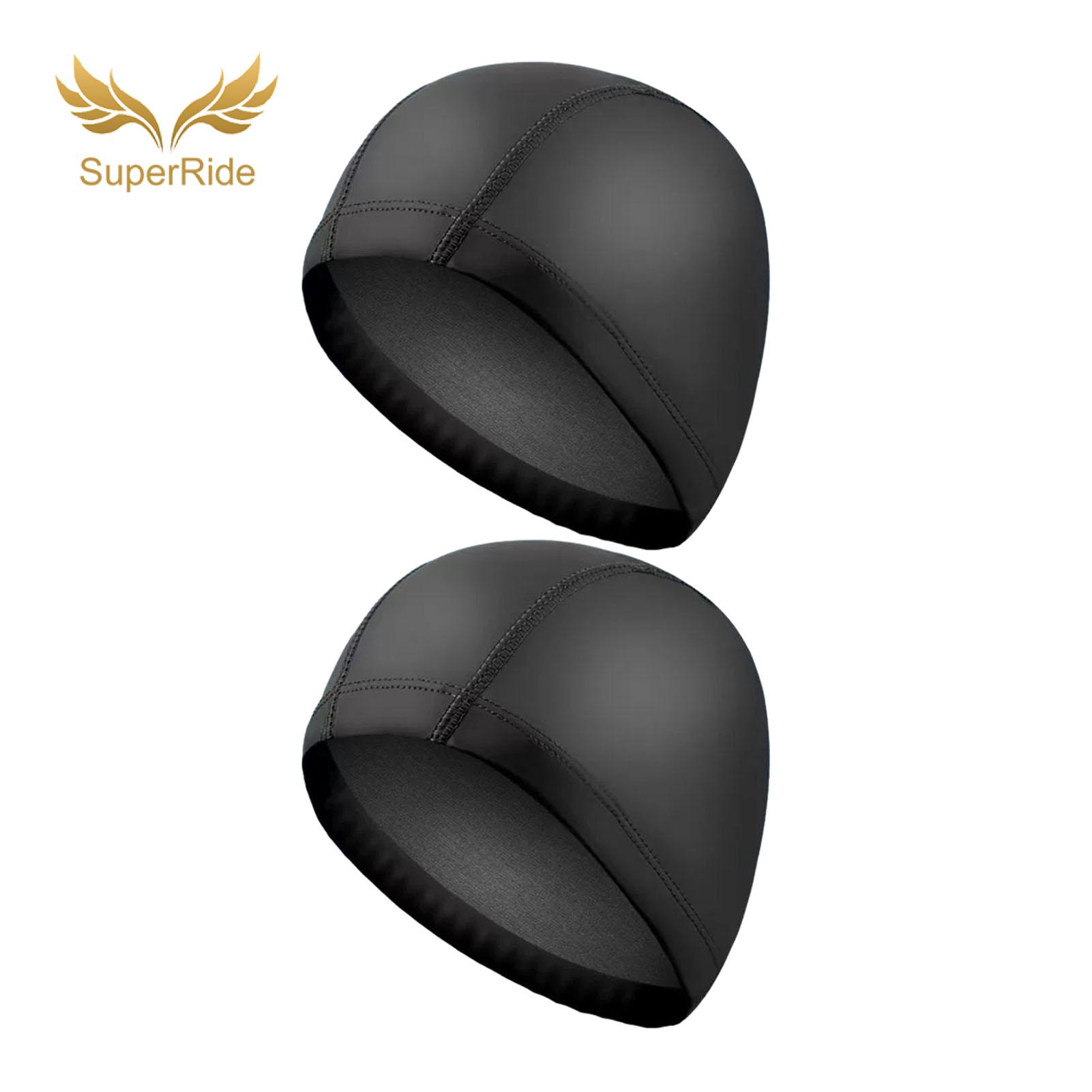 SuperRide Swim Pool Hat 2pcs Adults Swim Cap Set Water Resistant Elastic Breathable Swimming Hats for Men Women Suitable for Long Short