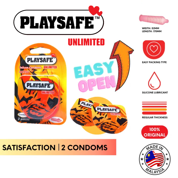 Playsafe Unlimited Dotted Condom 2 Pcs