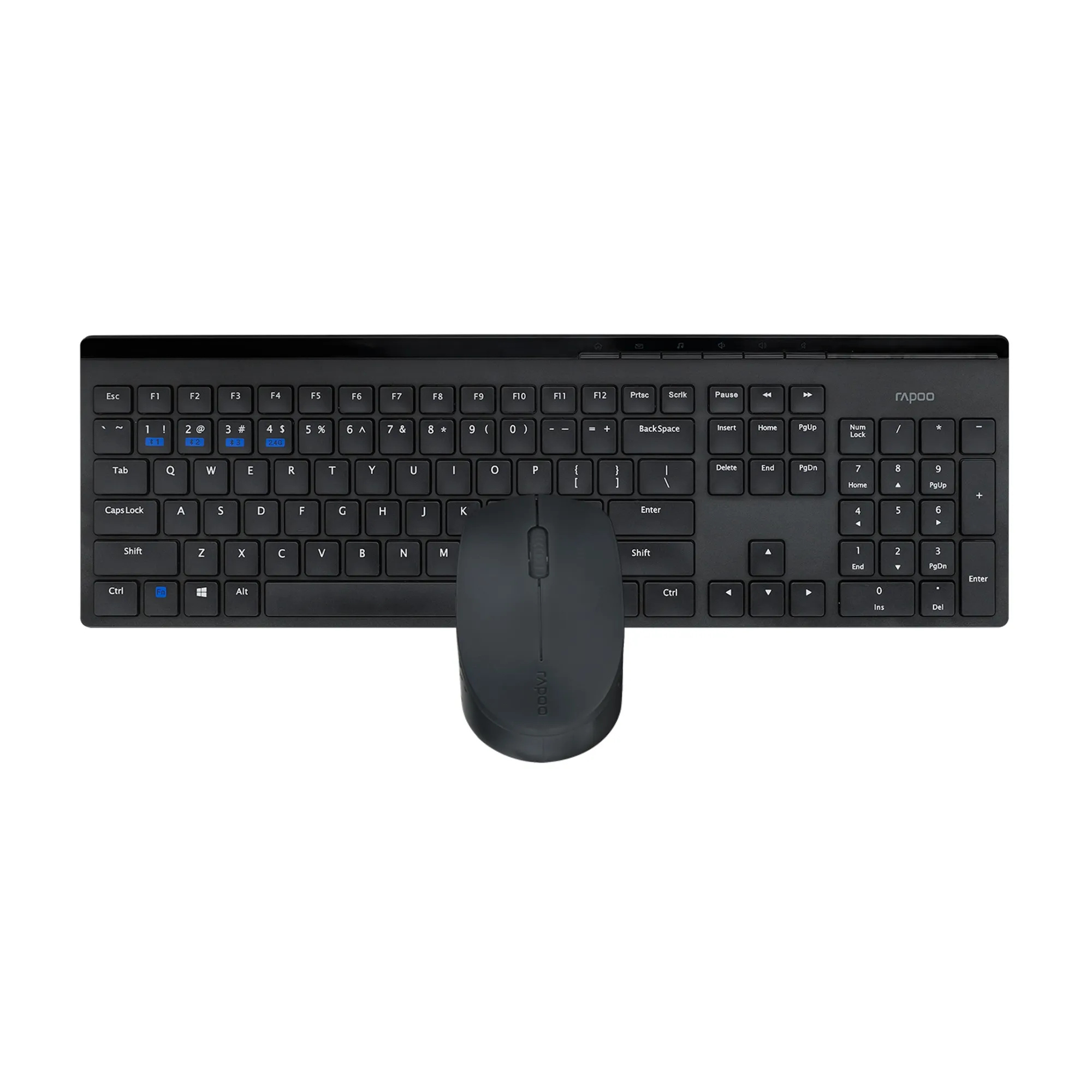 RAPOO 8210M MULTI-MODE WIRELESS KEYBOARD & MOUSE US BLACK