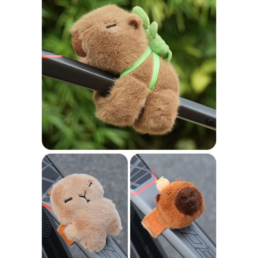 New Plush Capybara Handlebar Decor Brown White Black Cartoon Capybara Panda Figurine Front Beam Doll Cycling Accessories