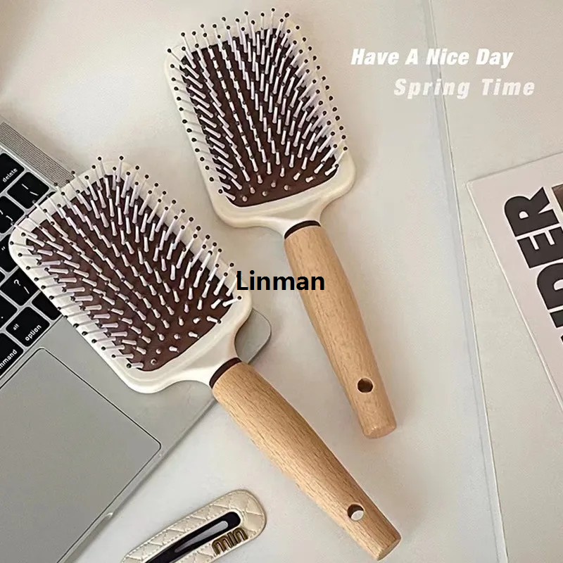 Linman Airbag Comb Wooden Comb Scalp Massage Air Cushion Comb FluPortable ffy Ladies Special Curly Hair Rib Comb Anti-static Modeling