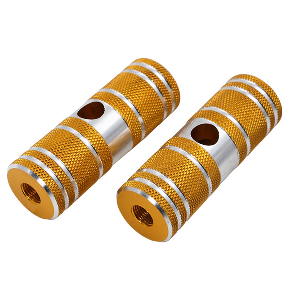 2Pcs Aluminum Nonslip Bike Bicycle Pedal Front Rear Axle Foot Pegs BMX Footrest Lever Bike Accessories Gold