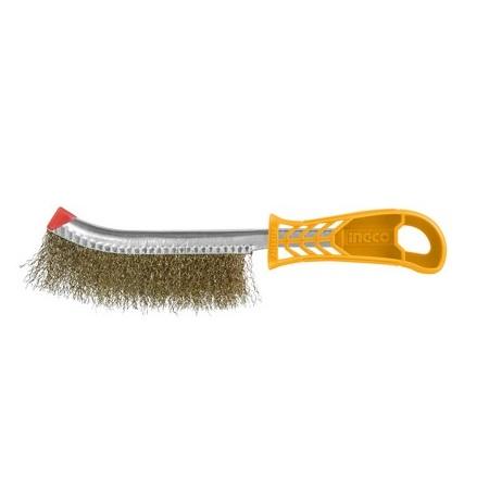 Ingco Multifunction Knife-shape Brush Stainless Steel Wire Copper Coating Cleaning Polishing Brush for Removing Rust Deburring