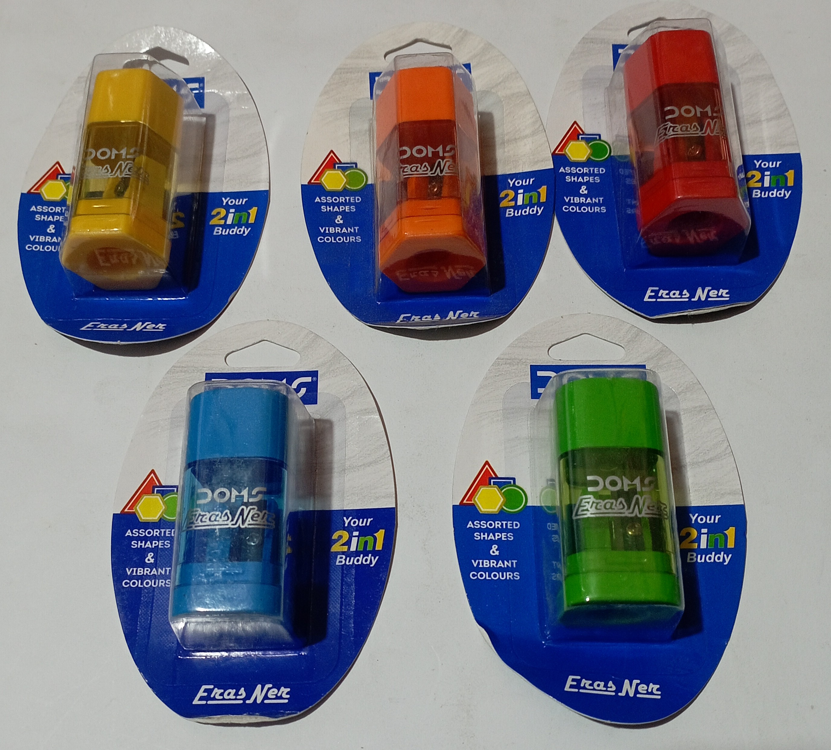 Doms Erasener 2 In 1 Eraser & Shapner Set of 3