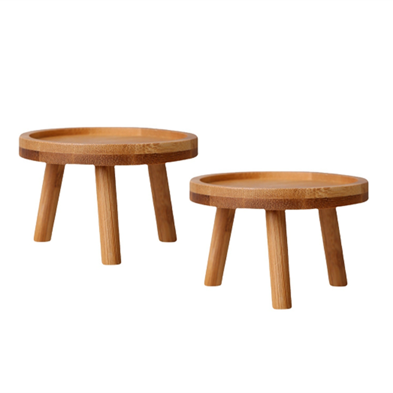 Wooden Plant Holder Multifunctional Stool Small Round Table for Potted Plant Fish Tank Indoor Plant Pot Display Stand 2Pcs