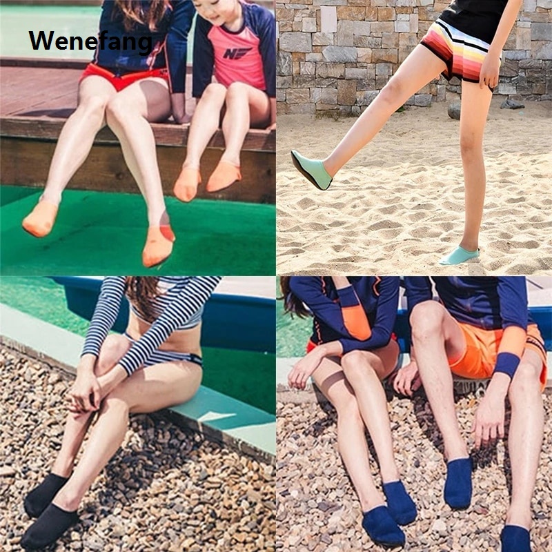 Wenefang Men Women Kids Water Sport Beach Swimming Socks Thin Multi Prints Anti Slip Fitness Yoga Dance Swim Surf Diving Underwater Shoes