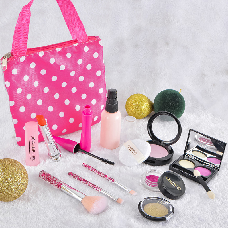 Vylon Girls Make Up Toy Set Pretend Play Lipstick Nail Polish Princess Pink Makeup Toys for Girls Dress Up Educational Toys Kids Gifts