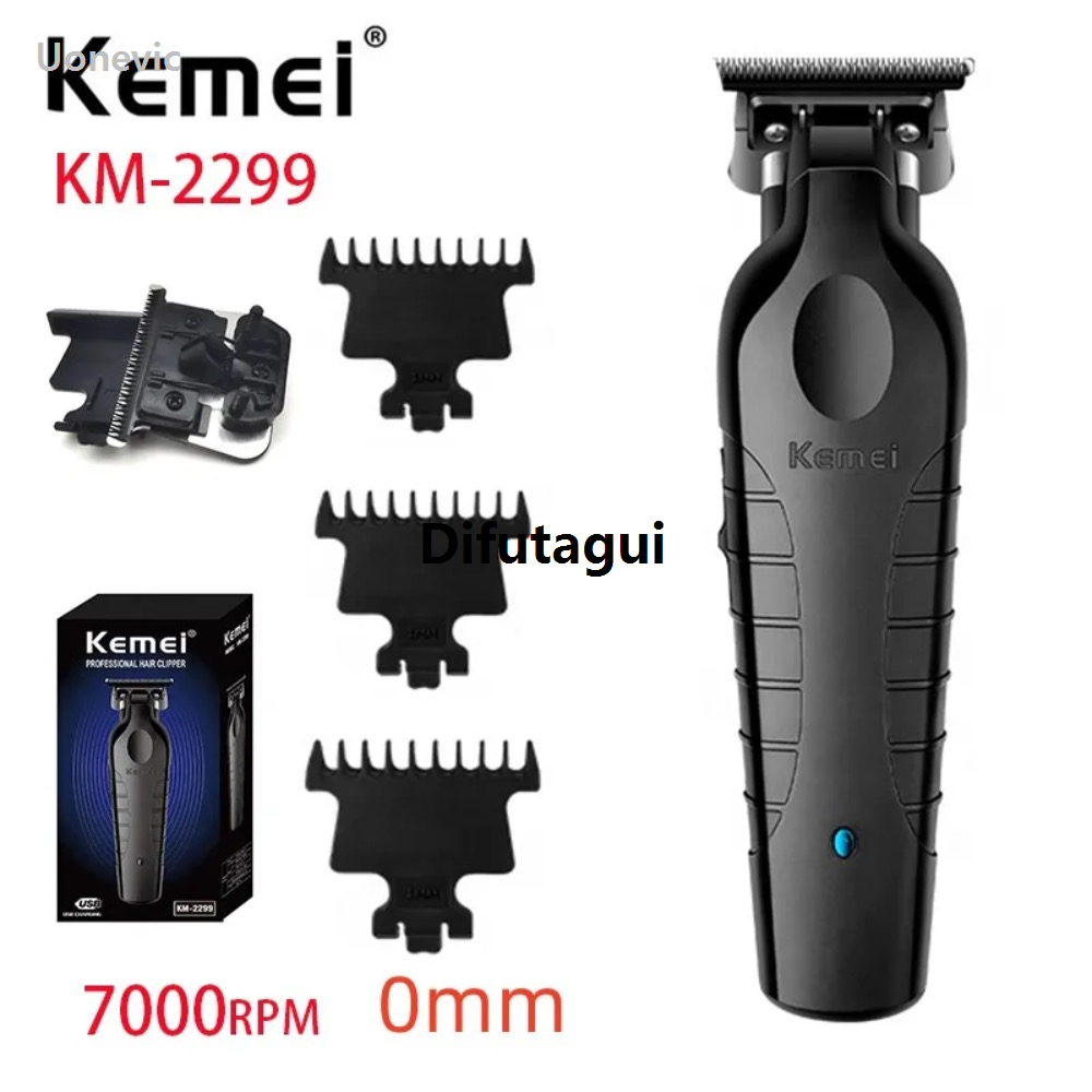 Difutagui Profesional Kemei KM-2299 Trimmer Type-c Rechargeable Electric Hair Luxury Clipper Barber Zero Gapped Finish Hair Cutting Machine 7000RPM