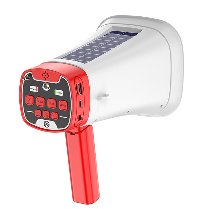 Solar Speaker Portable Wireless BT PA Bullhorn,C