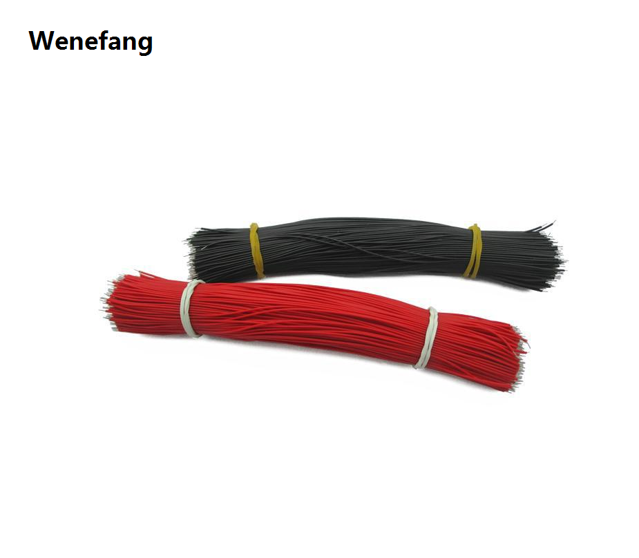 Wenefang 【Top-Rated Product】1Pair(=100PCS) 30AWG 150mm 15cm length Line connecting New tin Wire DIY Black 50pcs + red 50pcs Color electronic wire 0.8mm Welding