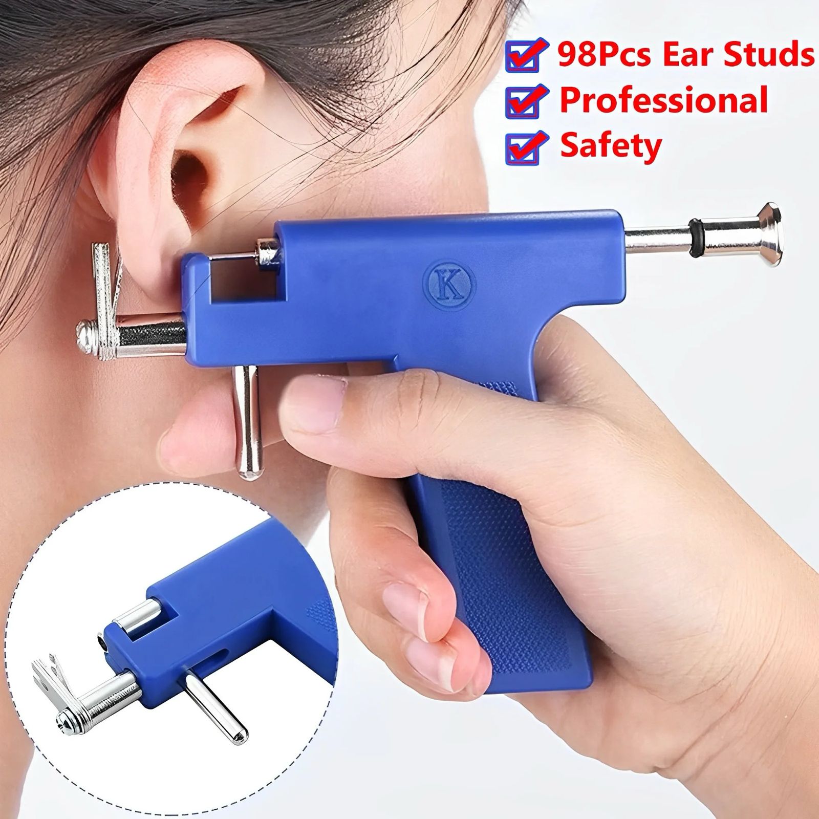 Earring Piercing Tool Ear Nose Body Jewelry No Pain Piercing Studs Kits