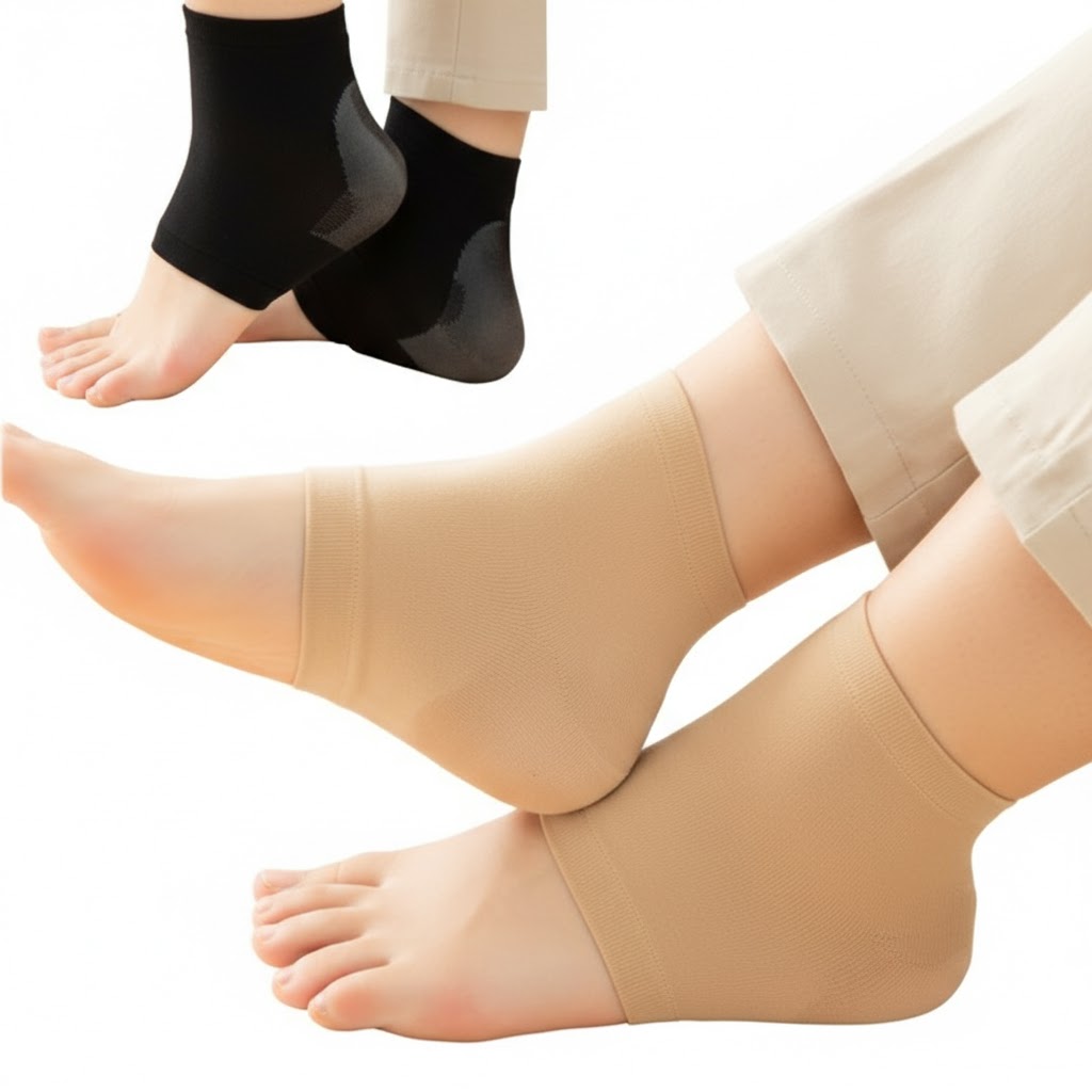 Moisturising Heel Socks for Dry and Cracked Heels, Silicone Socks, Gel Heel Socks for Care, Make the Heels Soft and Moisturise Silicone Socks Pedicure