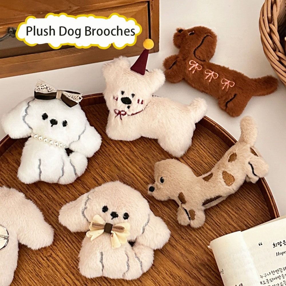 Lovely Dachshund Stuffed Puppy Brooches Cartoon Animals Cute Brooch Pins Backpack Decoration Gifts
