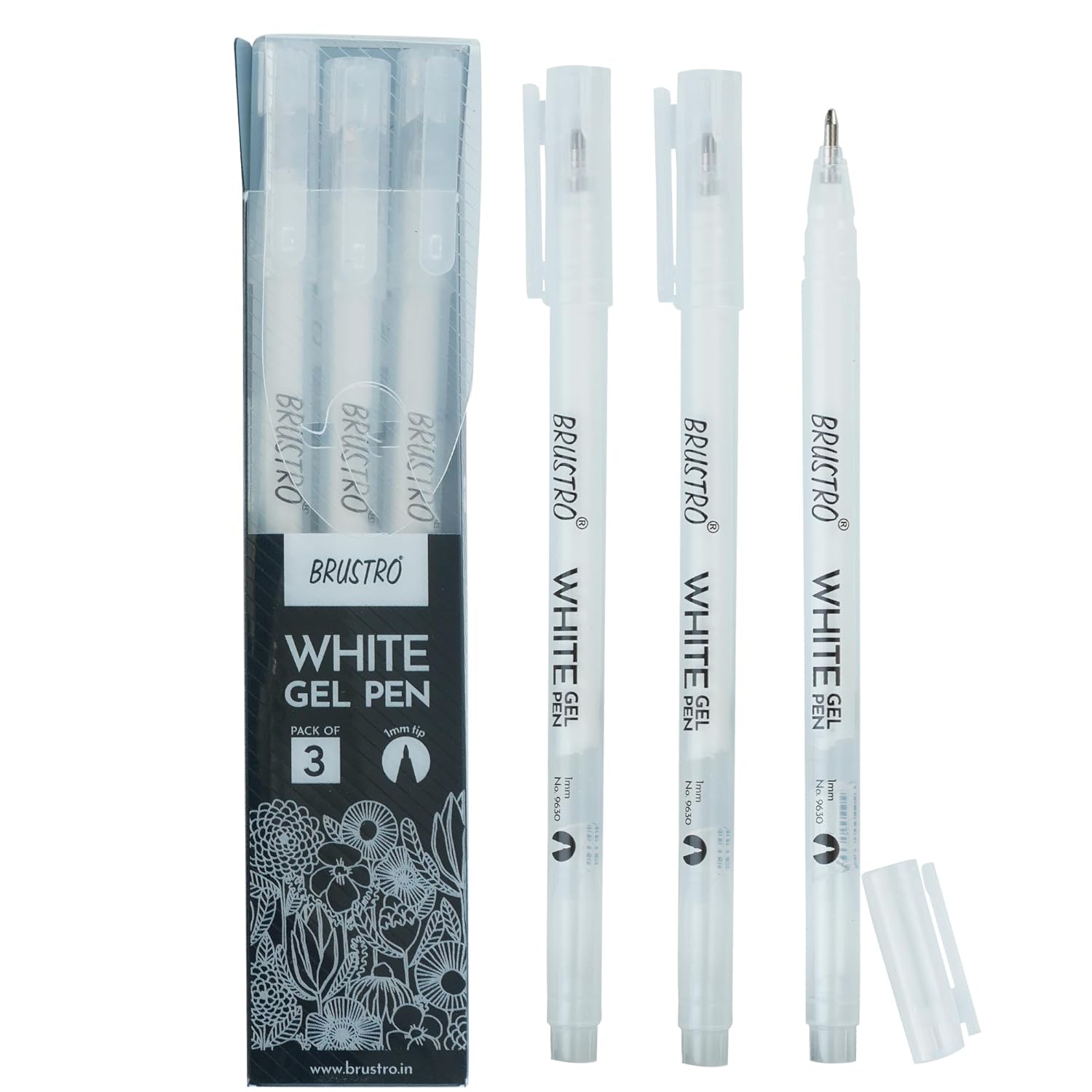 Brustro White Gel Pen Pack of - 3. Tip Size - 1 mm
