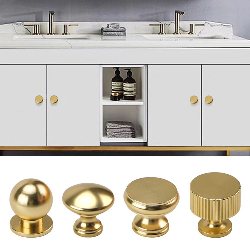 Simple Aluminum Alloy Cabinet Knob Round Single Hole Design Cupboard Knob Knurled Drawer Door Handle Home