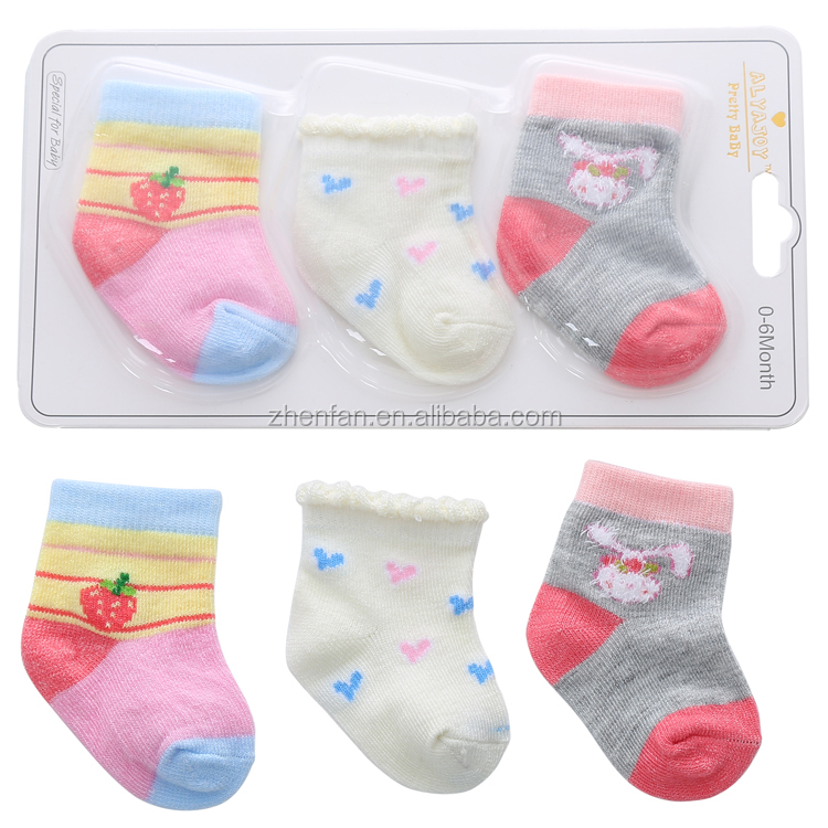 Beautiful Cotton Jacquard Baby Socks 3 in 1
