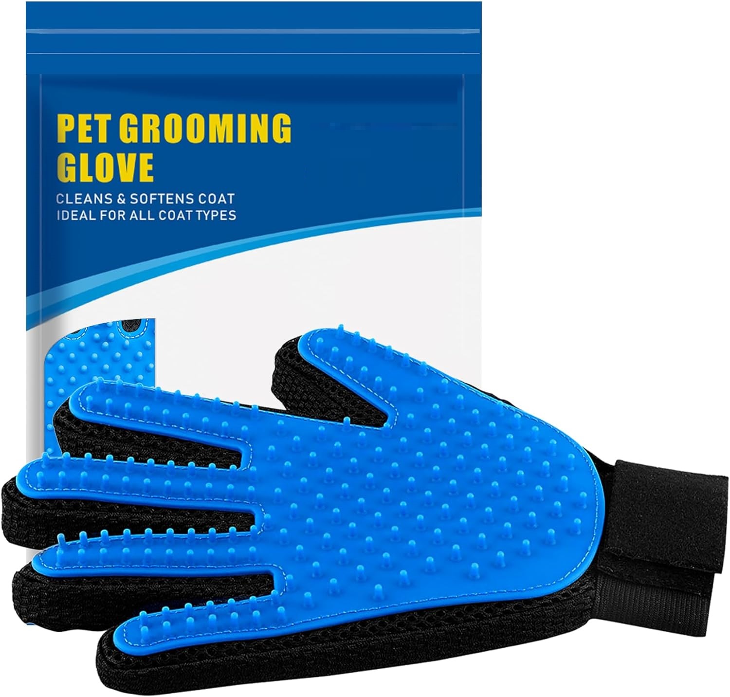 Pet Hair Remover Glove: Gentle Grooming Brush for Dogs & Cats with Long & Short Fur - Enhanced Five Finger Design - 1 Pack