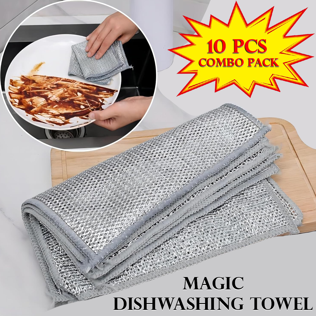 Non-Scratch Dish Cloths Heavy-Duty Wire Dishwashing Rags for Kitchen | Multipurpose Wire Dishwashing (Pack 12)