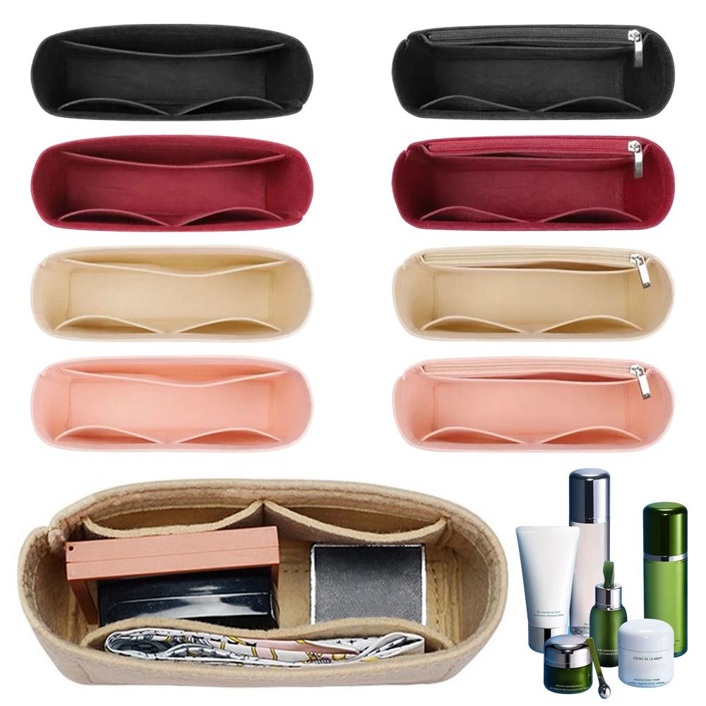 1Pcs New Storage Bags Insert Bag Felt Portable Linner Bag Travel Multi-Pocket Bag Organizer for Longchamp Mini Bag