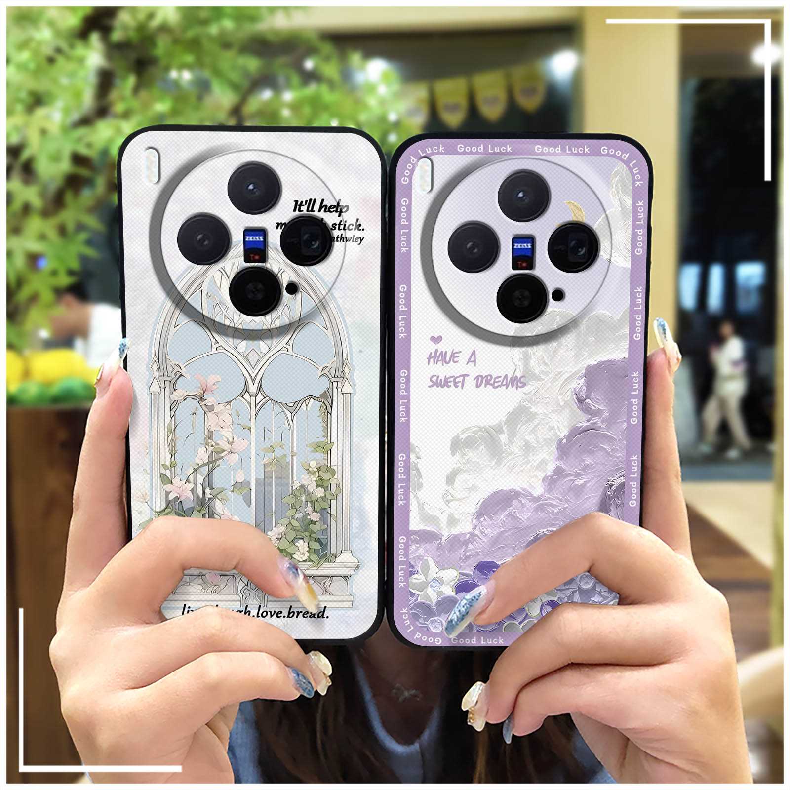 Graffiti Back Cover Phone Case For Vivo X300 Anti-dust Waterproof Durable Oil Painting Silicone Phone Pouch Cute flower