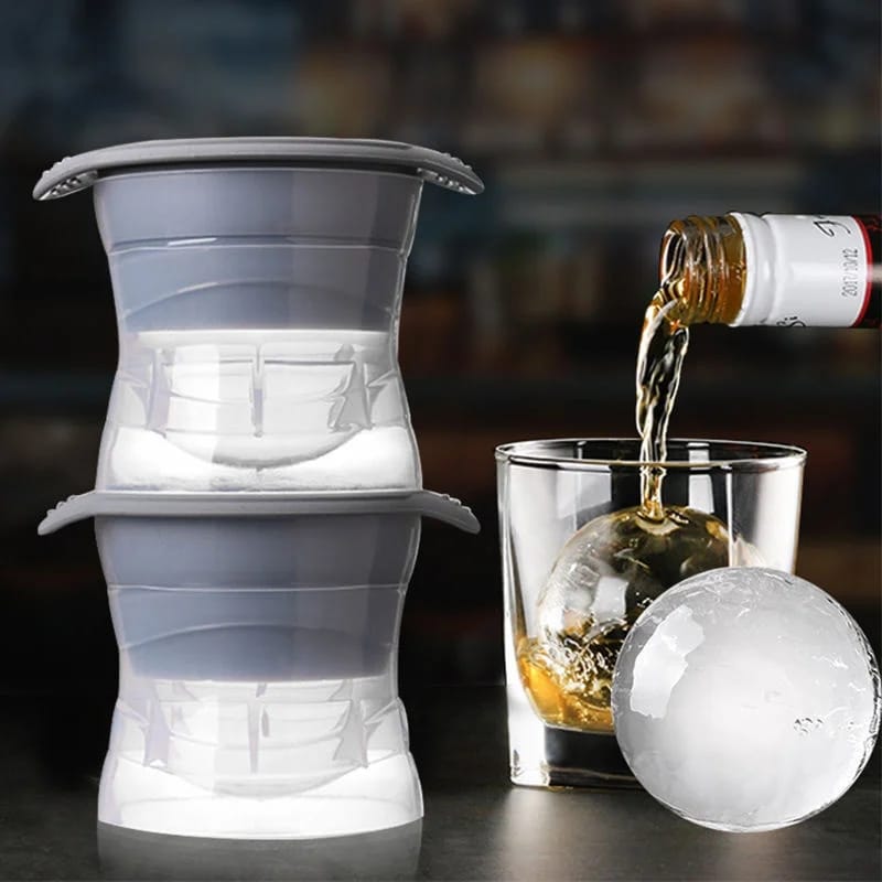 BLUE BELL - Sphere Round Ice Ball Maker Easy Release Silicone Ice Cube Mold For Whiskey Size 3 Cm