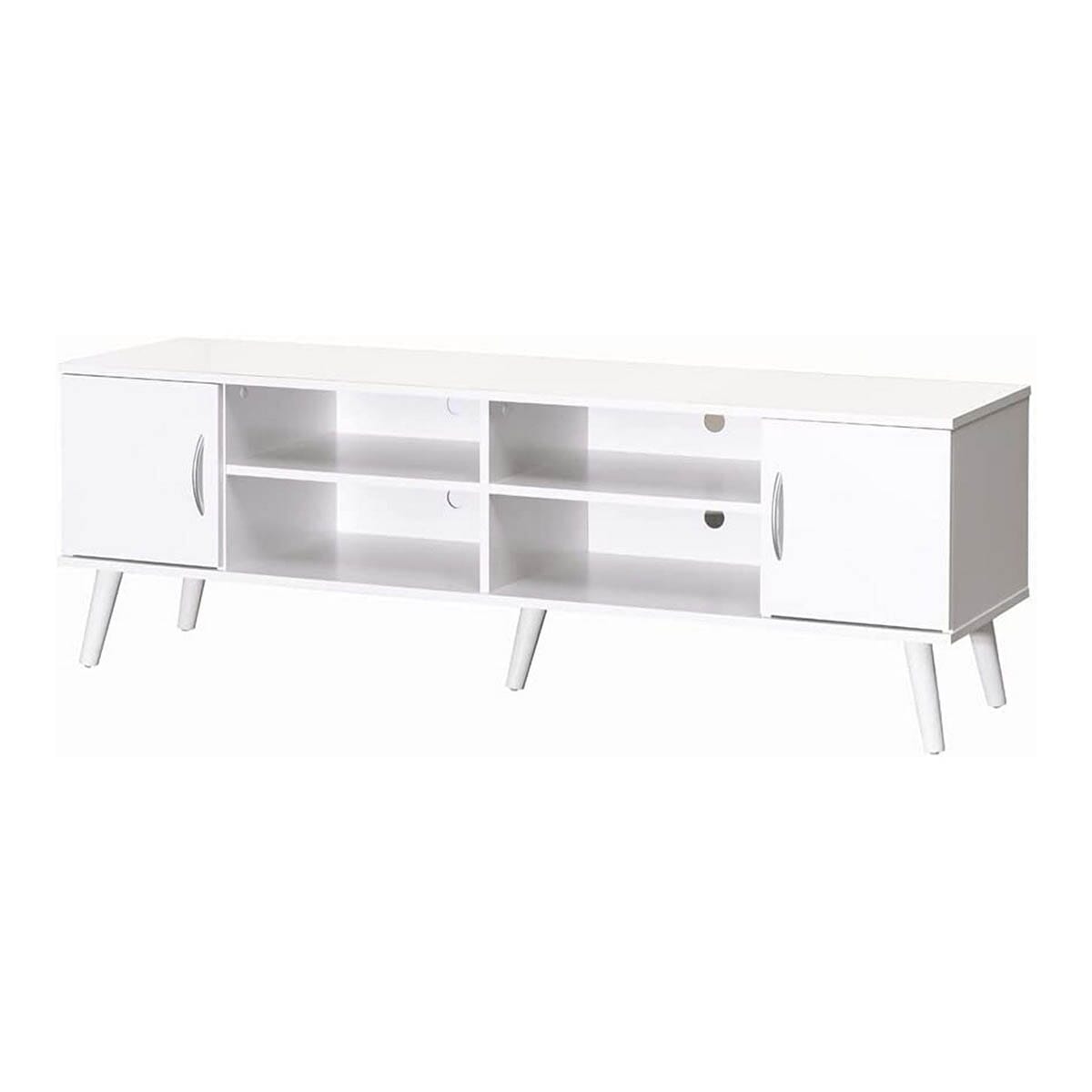 Kamakhya Decor TV Table -TV cabinet/unit, storage rack and stand, home office furniture, white+farmaika
