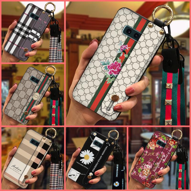 Fashion Design Phone Holder Phone Case For Samsung Galaxy S10E/SM-G970K Luxury Anti-knock Lanyard Shockproof Soft case