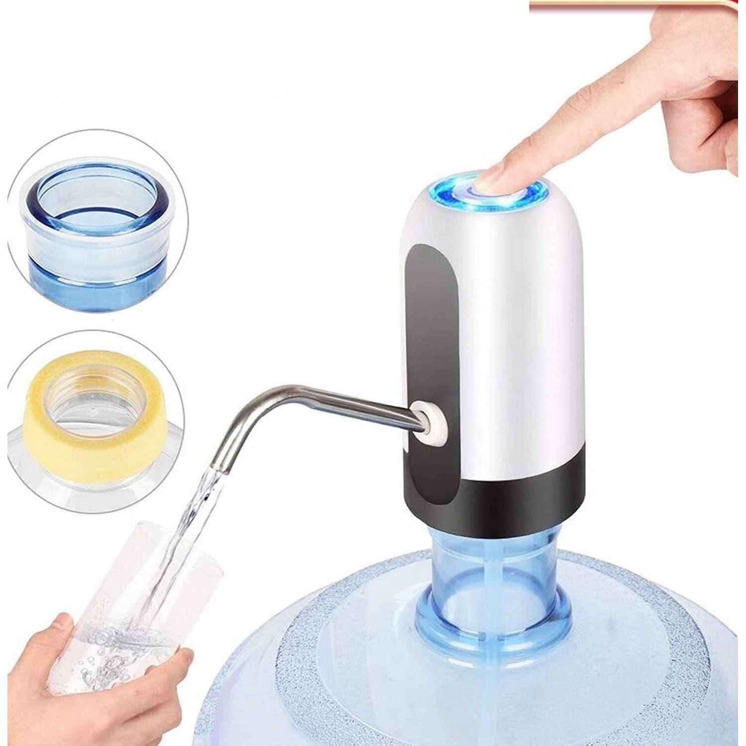 USB Rechargeable Electric Water Dispenser Pump - Automatic Water Bottle Pump for 5 Gallon Bottles | Portable Mini Water Pump for Home, Office, Outdoor Use