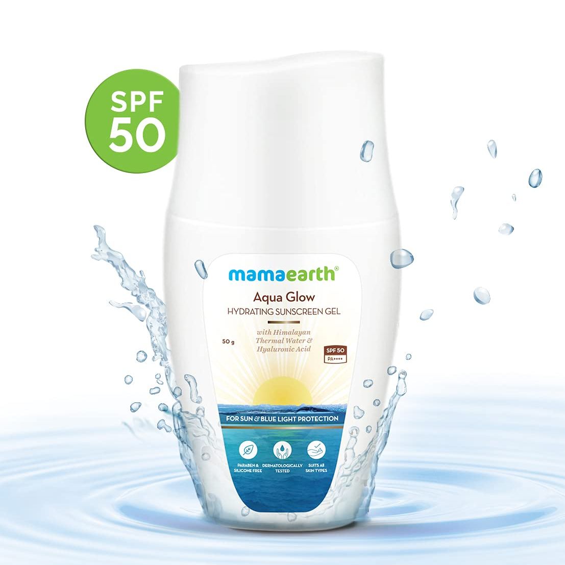 Mamaearth Aqua Glow Hydrating SPF 50 Sunscreen Gel 50G