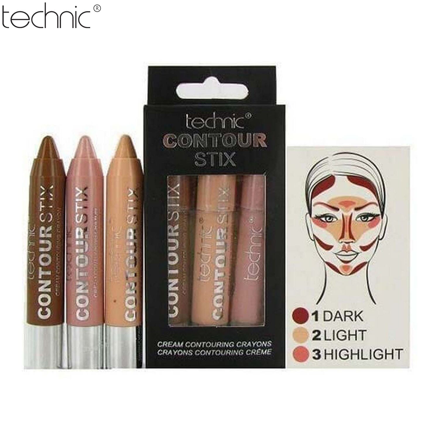 Technic Contour Stix 3 Cream Contouring Crayons