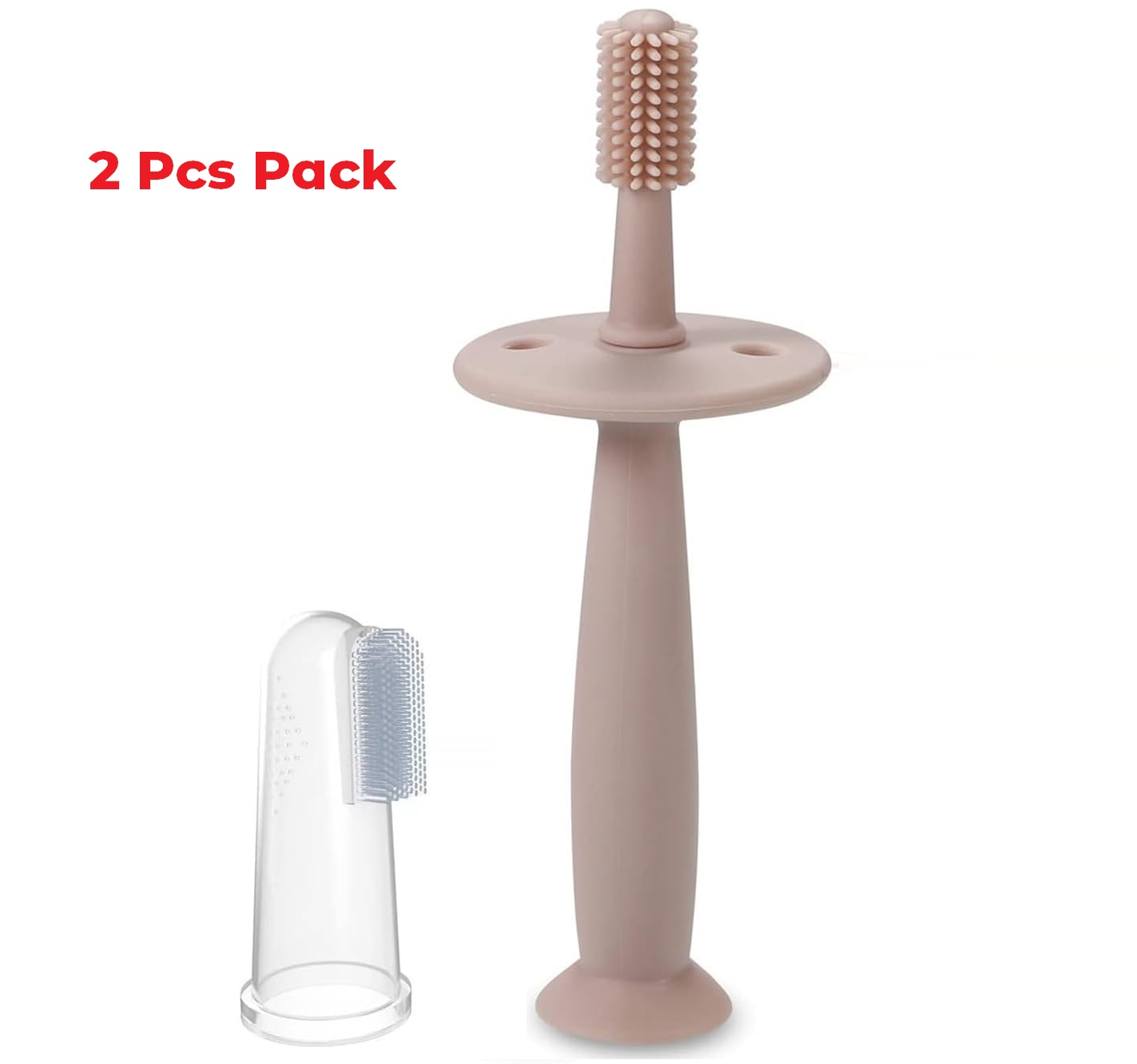 Baby Finger Toothbrush & Teething Toys | Silicone Oral Care Set for Infants 3 Months+ | Pack of 2