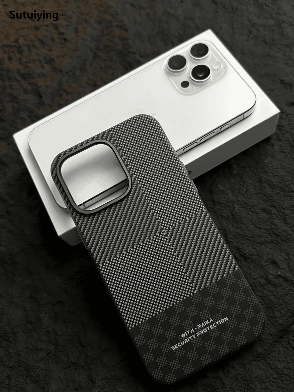 Sutuiying PG Mganetic Kevlar Ultra thin Case iphone 16 15 14 13 12 11 Pro Hot Selling Max 15Pro Luxury Matte Karbon Hard Cover For Magsafe Metal Lens