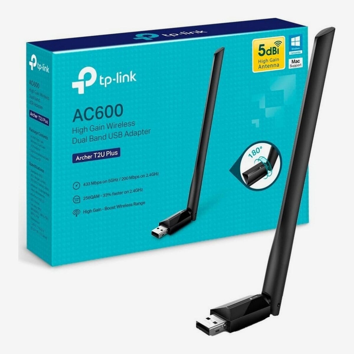TP-Link Archer T2U Plus USB Wifi Adapter | AC600Mbps