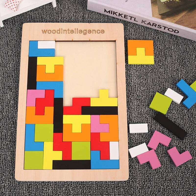 3D Wooden Russia Baby Early Education Color Shape Game Children Thinking Logic Square Toy Puzzle For Kids Christmas Gifts