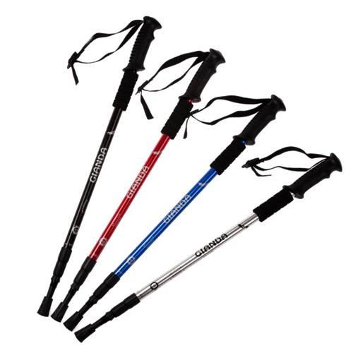 Adjustable Anti Shock Trekking Pole With Quick Flip-Lock & Comfortable Cork Grip - Color May Vary